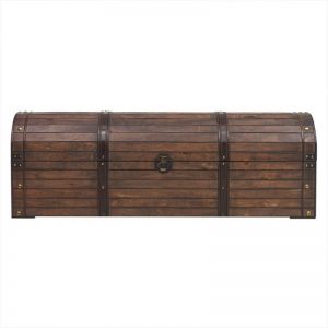 Baúl pirata de madera antiguo caja