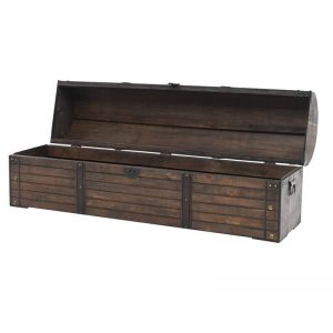 Baúl pirata de madera antiguo grande
