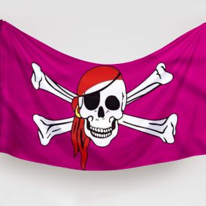 bandera pirata rosa skull