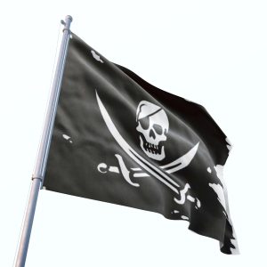 Bandera Roja de los Piratas Ladrones de Botín