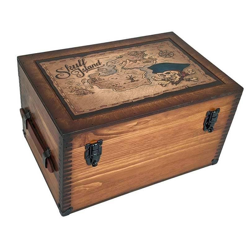 Cofre Pirata de Madera estilo Mapa del Tesoro Cofre Pirata de Madera estilo Mapa del Tesoro