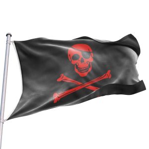 bandera pirata calavera roja