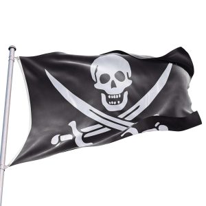 bandera pirata y calavera famosa