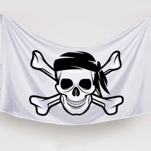 Bandera Pirata Jolly Roger Blanca