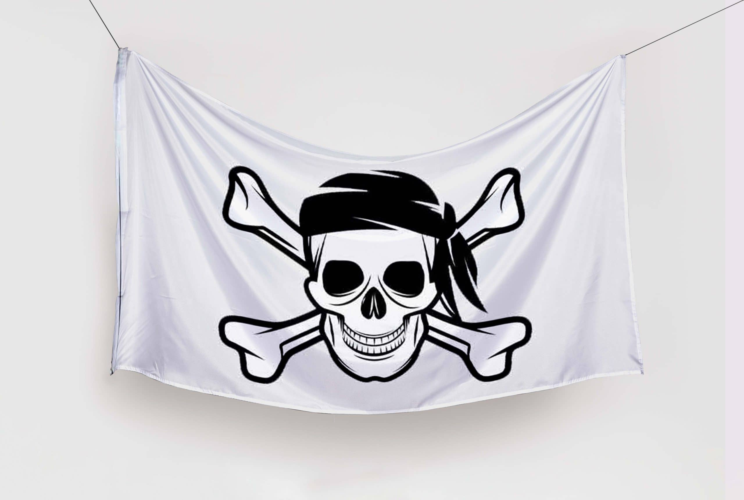 Bandera Pirata Jolly Roger Blanca Bandera Pirata Jolly Roger Blanca