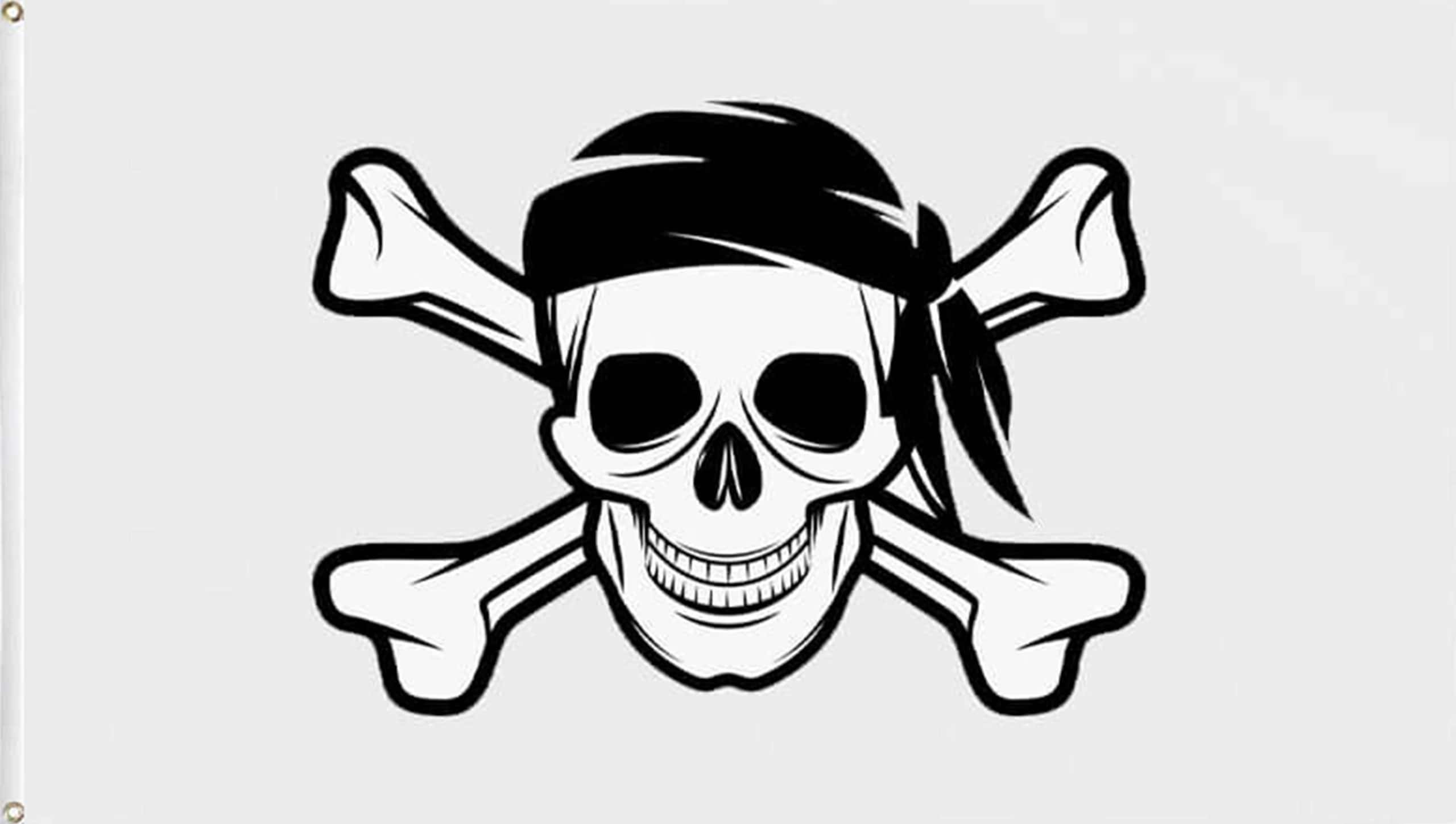 Bandera-Pirata-Jolly-Roger-Blanca Bandera-Pirata-Jolly-Roger-Blanca