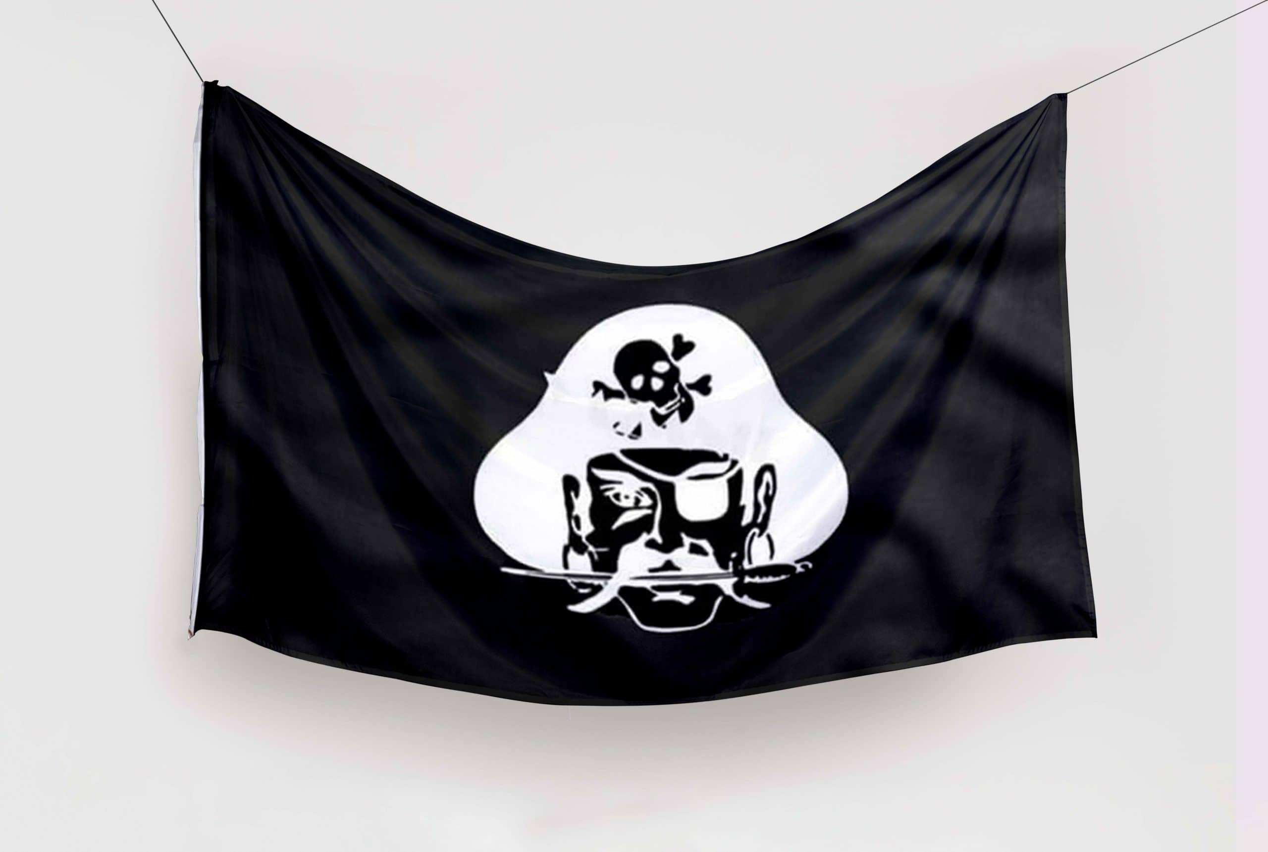 Bandera-con-el-Saqueador-Pirata-Jolly-Roger Bandera-con-el-Saqueador-Pirata-Jolly-Roger