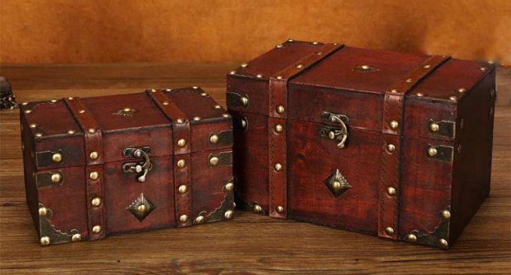 Baúl de Madera Pirata Oscura Pirateria