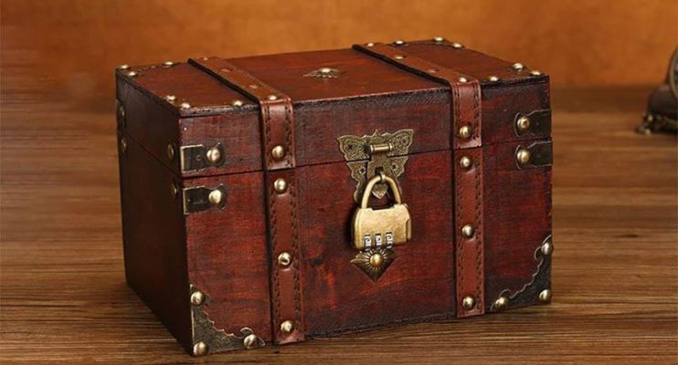 Cofre Pirata de madera con Candado