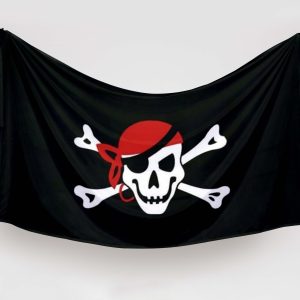 bandera pirata panelo rojo de ninos
